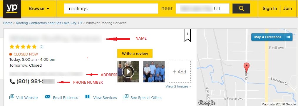 YellowPages Citation