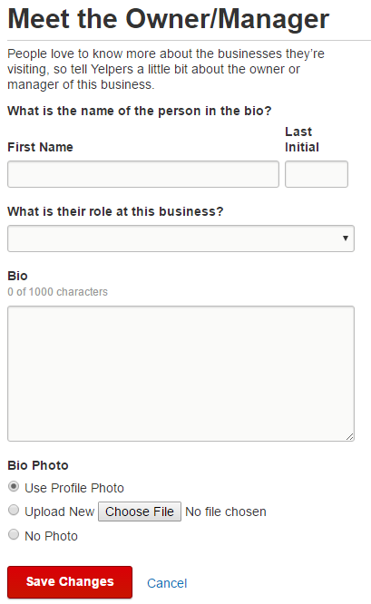 adding owner information on yelp