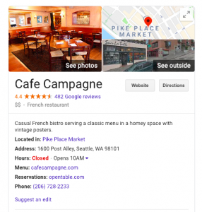 Cafe Campagne New Listing