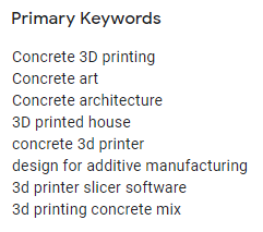 How you should define a list of keywords