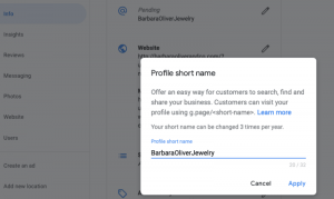 Add a short name to your google my business profile