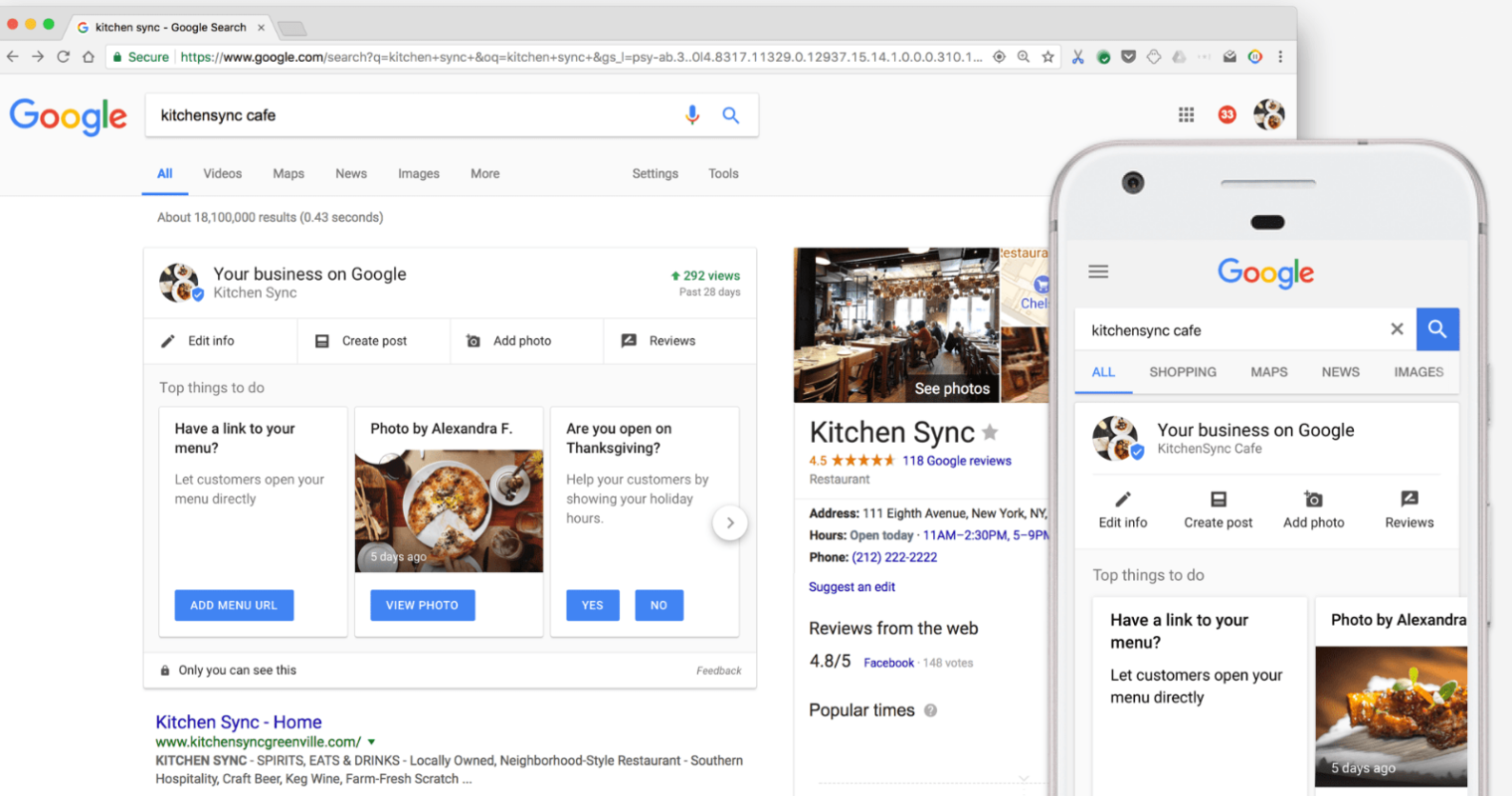 Optimize your restaurants google business listing right in your google my business account