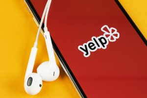 An image of Yelp's app on a mobile phone