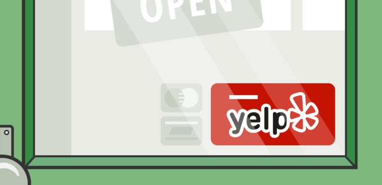 A picture of a Yelp badge