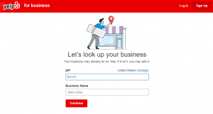 An image of Yelp's listing page