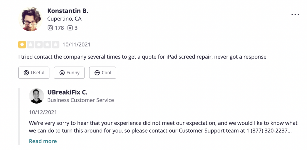 Bad Review Response