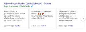 Google indexing tweets from Whole Foods