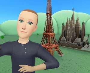 metaverse Eiffel Tower selfie