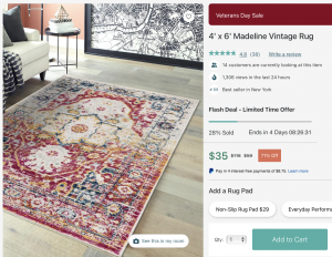 augmented reality shopping on rugs.com