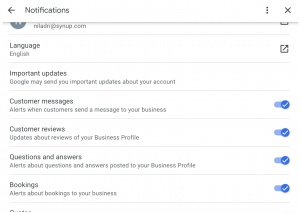 google business profile notifications