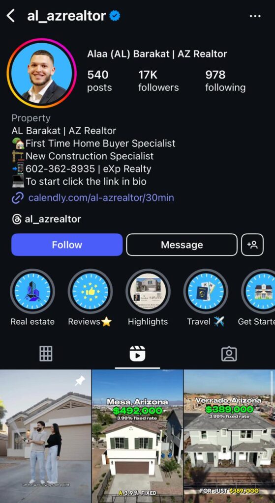Real Estate Instagram Profile