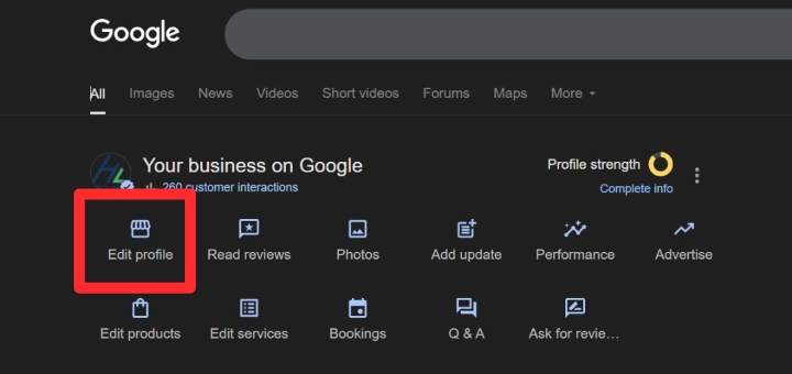 Google Business Profile Profile Edit