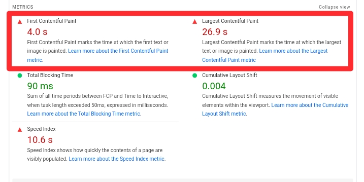 GSC ​Core Web Vitals