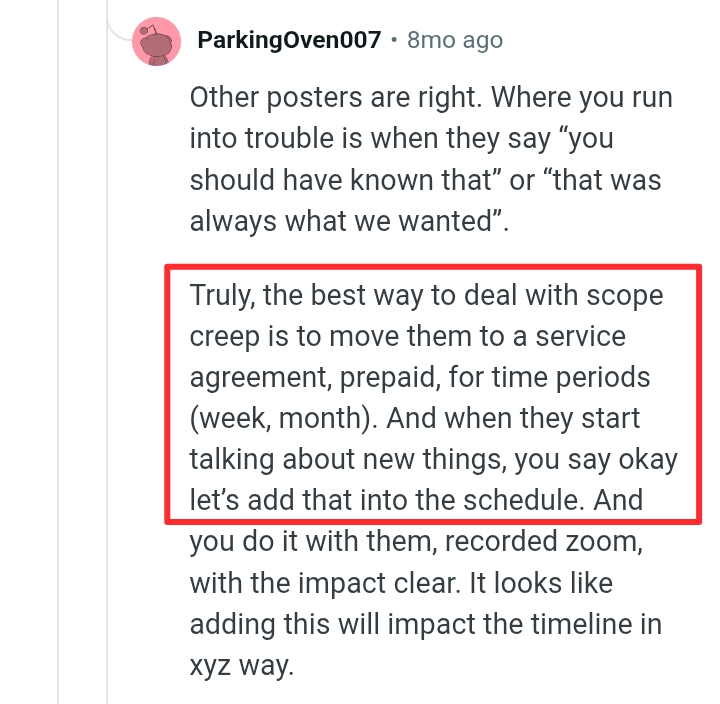 Prevents Scope Creep